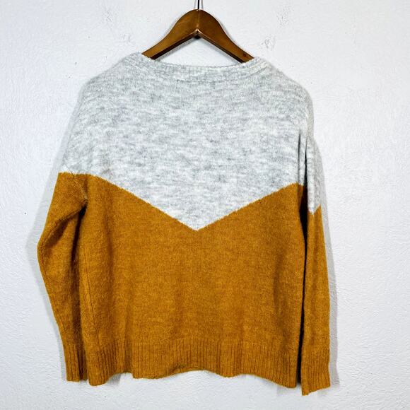 Vero Moda Scoop Neck Sweater Long Sleeve Soft Colorblock Mustard - XS - Picture 3 of 4